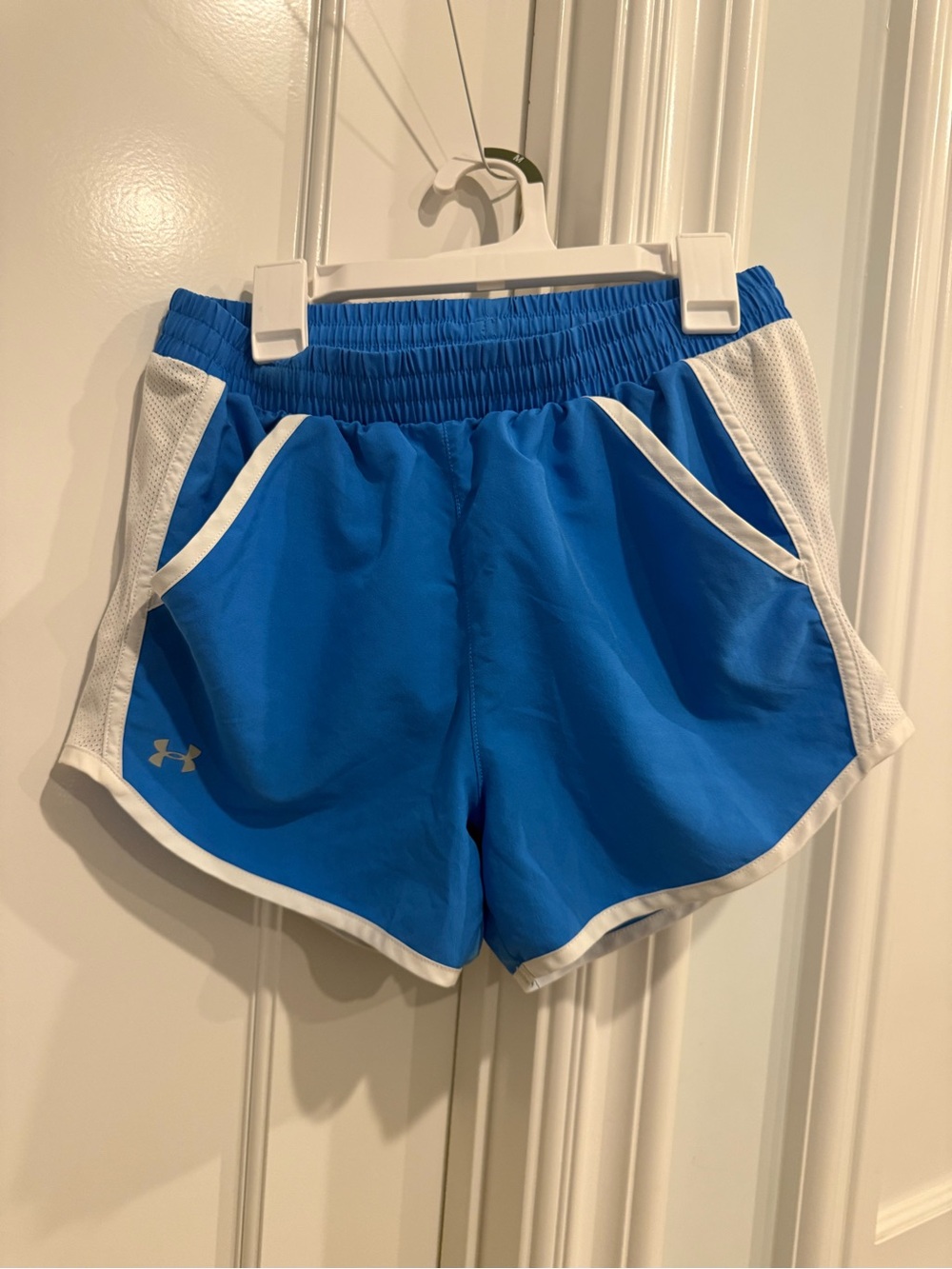 Under Armour Women’s Bright Blue Athletic Shorts with White Trim